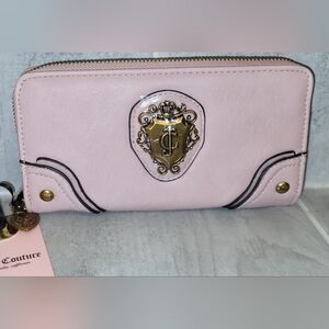 Juicy Couture Dusty Blush Pink, Romance Gusset Large Zipper Wallet - NWT